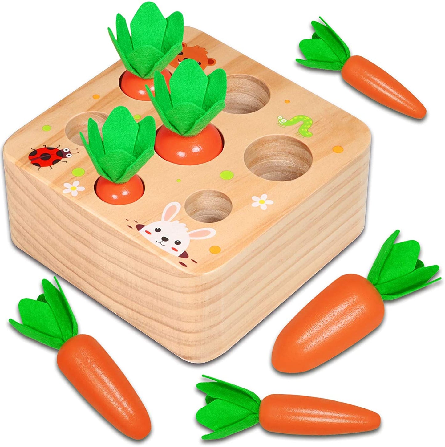 Carrot Harvest Box – Montessori Wooden Toy for Toddlers