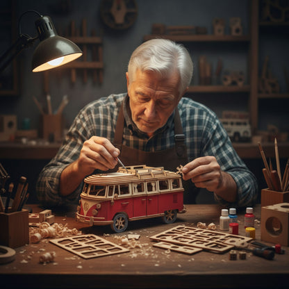 Wooden Montessori Toys – 3D Puzzle Red Camper Adventure