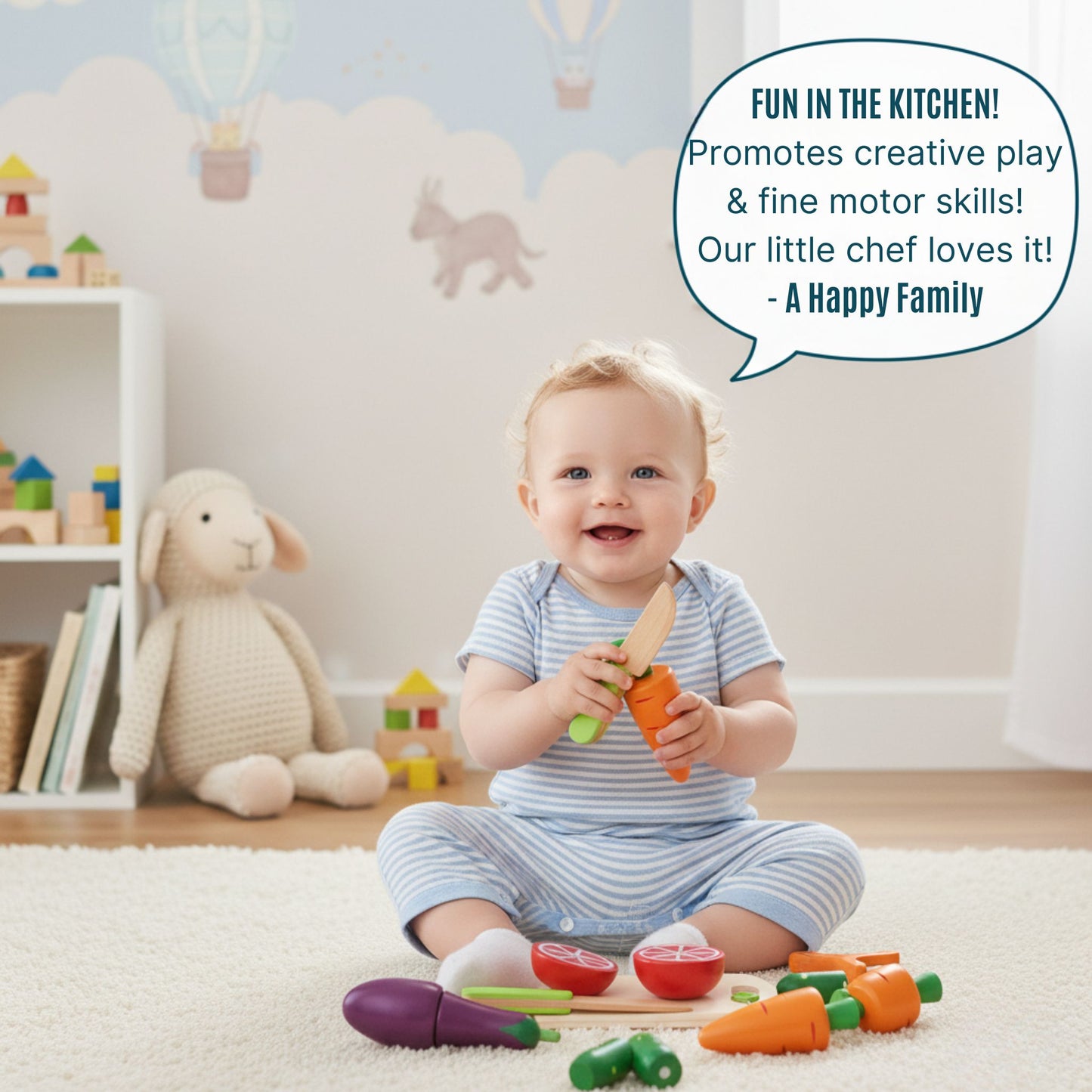 Wooden Montessori Toys -  Fruits and Vegetables Set (8pcs)