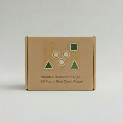 Wooden Montessori Toys – 3D Puzzle Blue Coast Resort