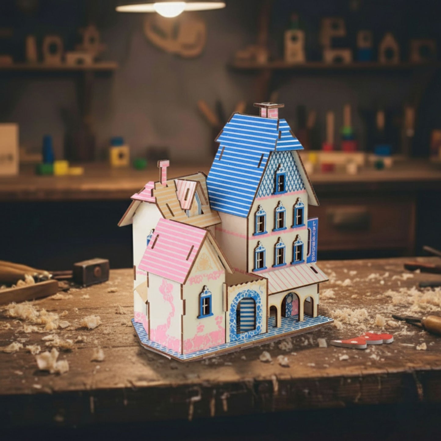 Wooden Montessori Toys – 3D Puzzle Blue Coast Resort