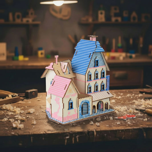 Wooden Montessori Toys – 3D Puzzle Blue Coast Resort