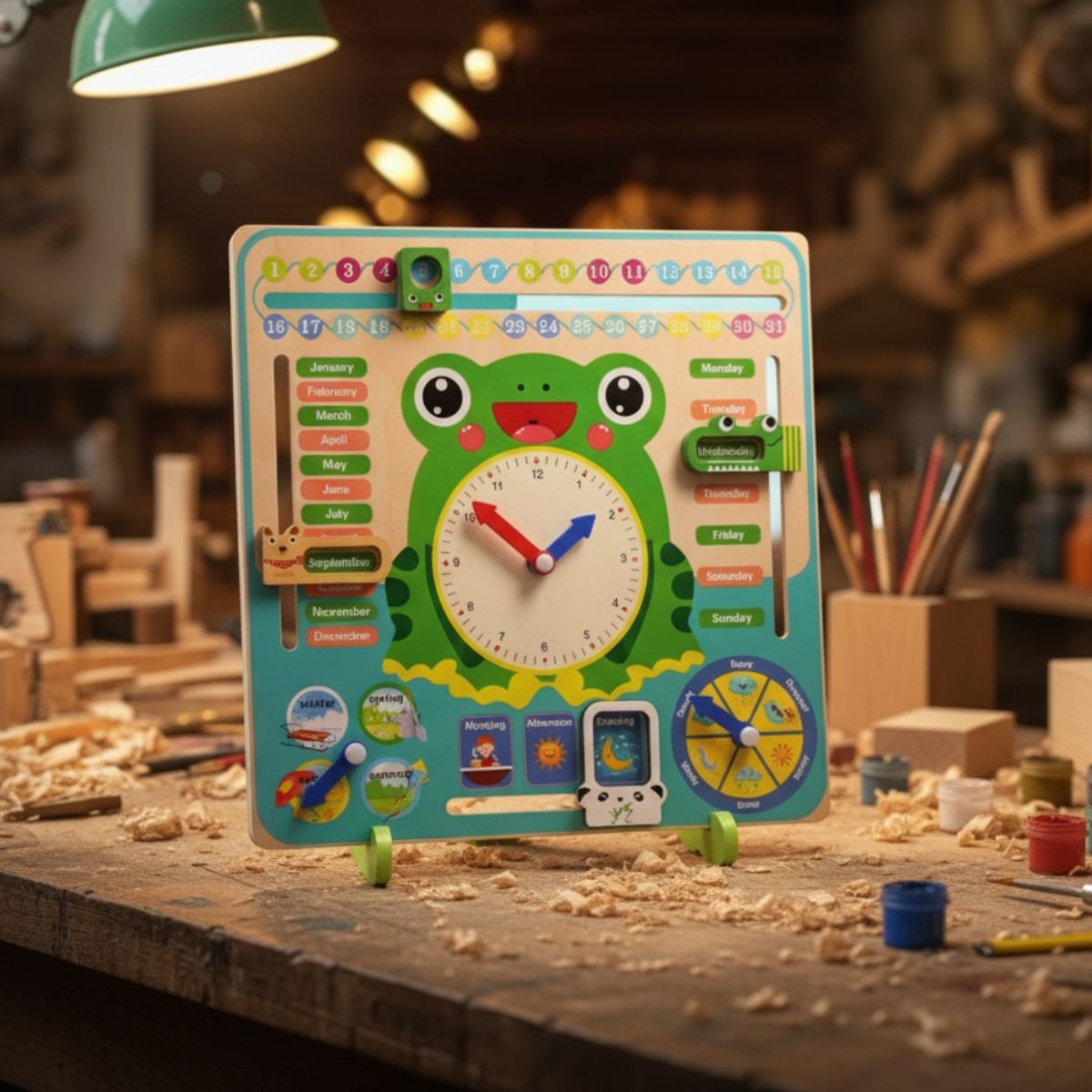 Wooden Weather & Time Calendar - Montessori Toy