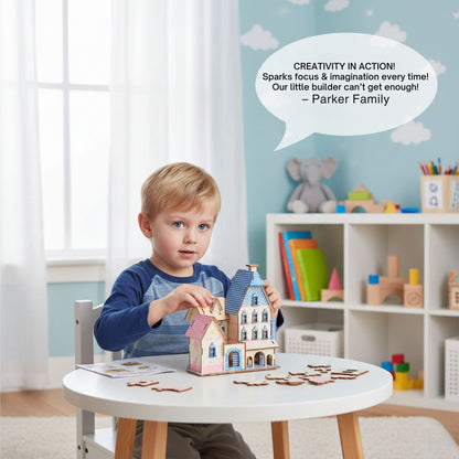 Wooden Montessori Toys – 3D Puzzle Blue Coast Resort