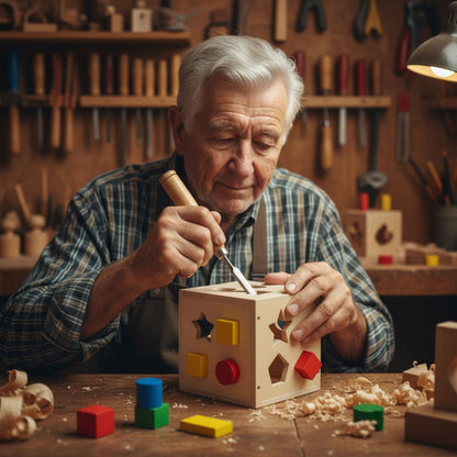 Montessori Shape Sorting Cube – Wooden Educational Toy for Toddlers & Kids