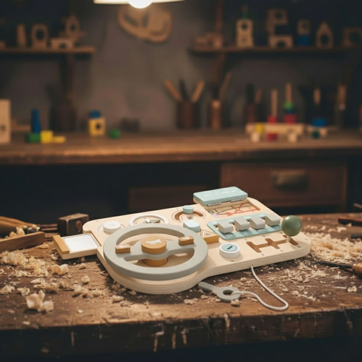 Wooden Montessori Toys - Toddlers Steering Wheel