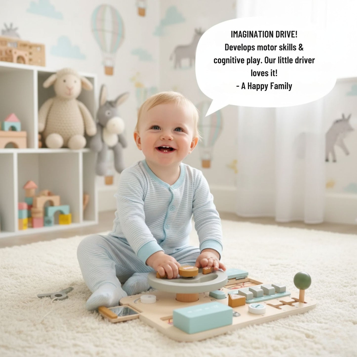 Wooden Montessori Toys - Toddlers Steering Wheel