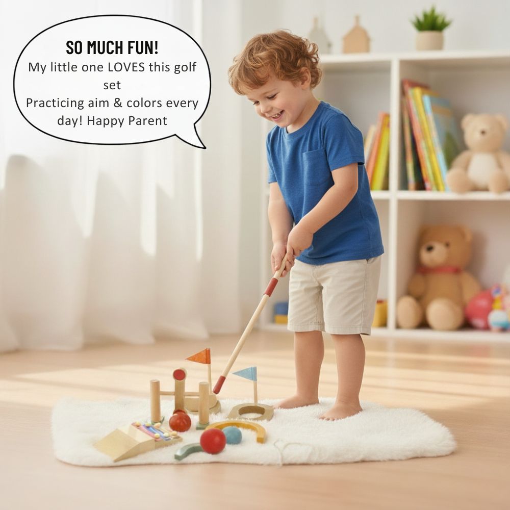 Mini Golfers – Outdoor Fun Begins – Wooden Golf Toy Set