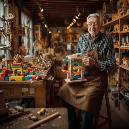 Wooden Car Race Track Ramp for Kids – Racing Toy Ramp with Cars