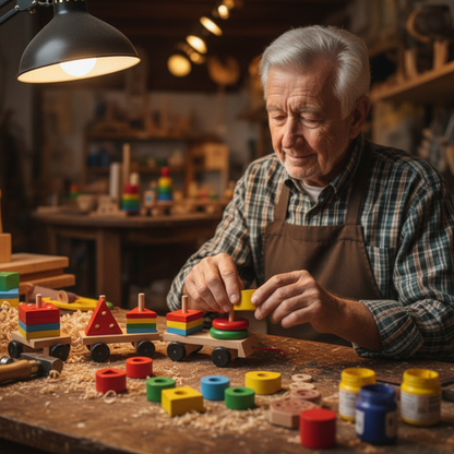 Wooden Train - Montessori Shape Train