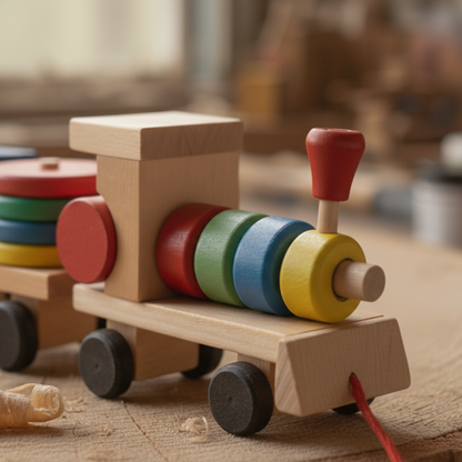 Wooden Train - Montessori Shape Train