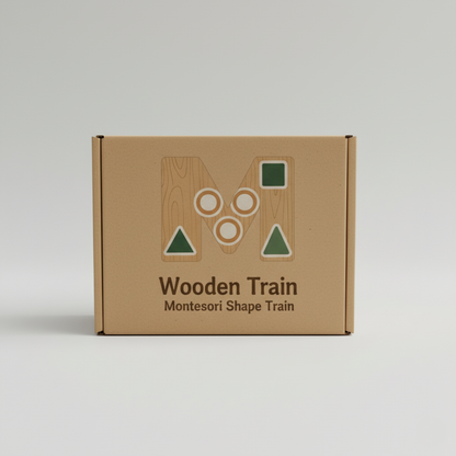 Wooden Train - Montessori Shape Train