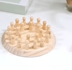 Wooden Chess Set Toddlers - Montessori Memory Game