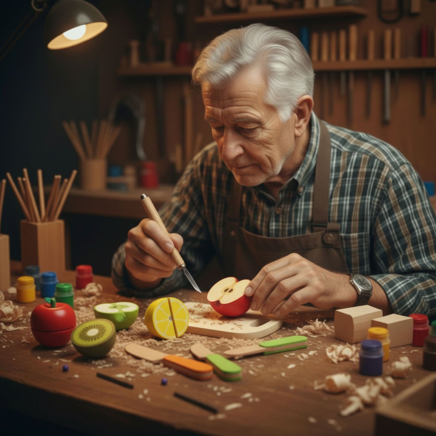 Wooden Montessori Toys -  Fruits and Vegetables Set (8pcs)