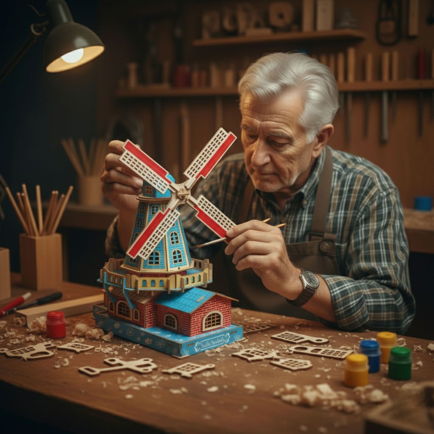 Wooden Montessori Toys – 3D Puzzle Windmill Adventure