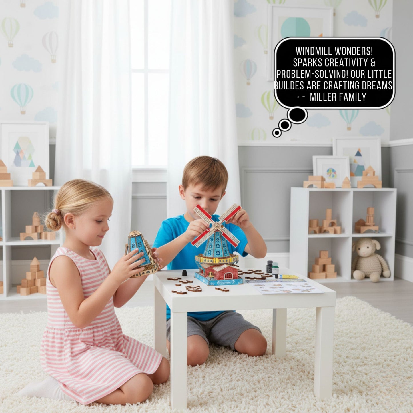 Wooden Montessori Toys – 3D Puzzle Windmill Adventure
